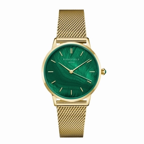 Montre Rosefield Pearl Edit meraude Maille Or R10