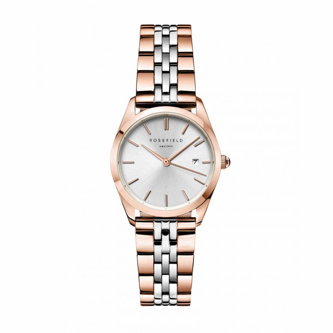Montre Rosefield The Ace XS Silver Sunray Steel Bicolor Silver Rose A21