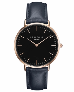 Montre Rosefield The BOWERY Black Blue Rose Gold BBBUR-B18