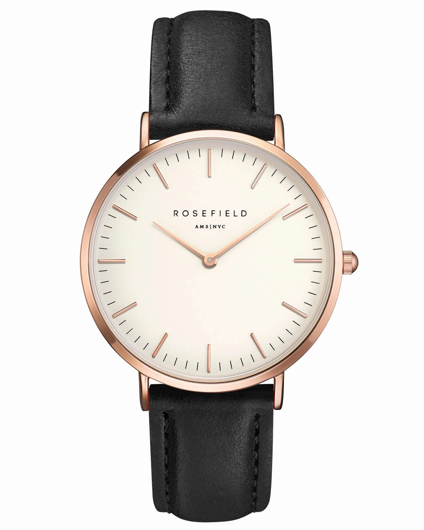 Montre Rosefield The BOWERY White Black Rose Gold BWBLR-B1