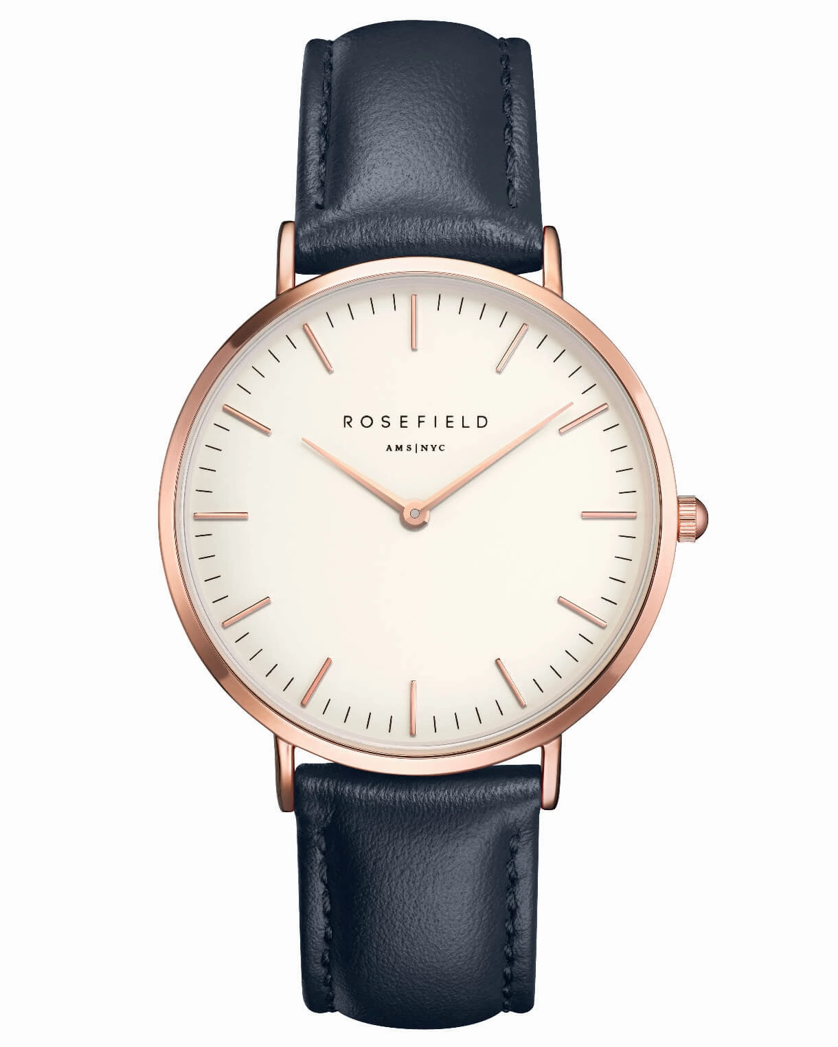 Montre Rosefield The BOWERY White Blue Rose Gold BWBUR-B14