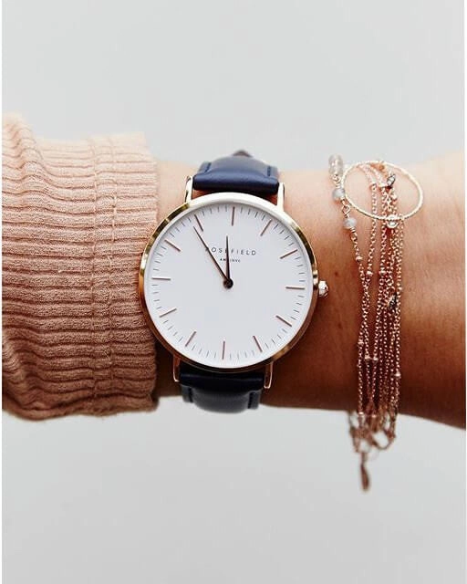 Montre Rosefield The BOWERY White Blue Rose Gold BWBUR-B14