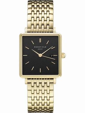 Montre Rosefield THE BOXY Black Gold Q017