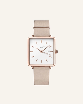 Montre Rosefield THE BOXY Blanc Rose Tendre Or rose