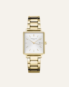 Montre Rosefield THE BOXY Blanc Sunray Acier Or Jaune Q041