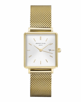 Montre Rosefield THE BOXY Blanc Sunray Or Jaune QWSG-Q03