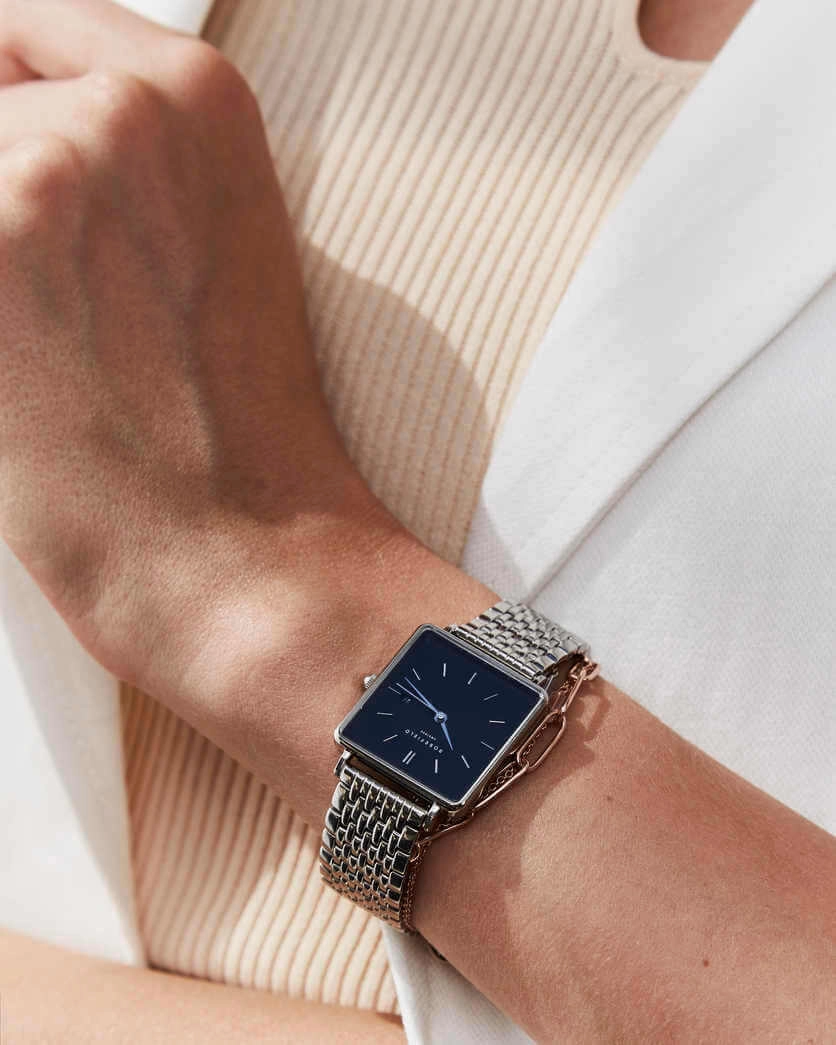 Montre Rosefield THE BOXY Noir Argent QBSS-Q07