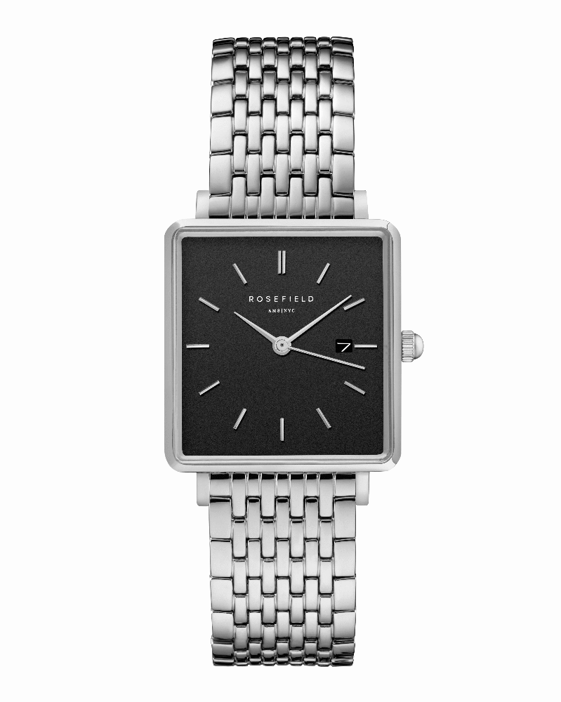 Montre Rosefield THE BOXY Noir Argent QBSS-Q07