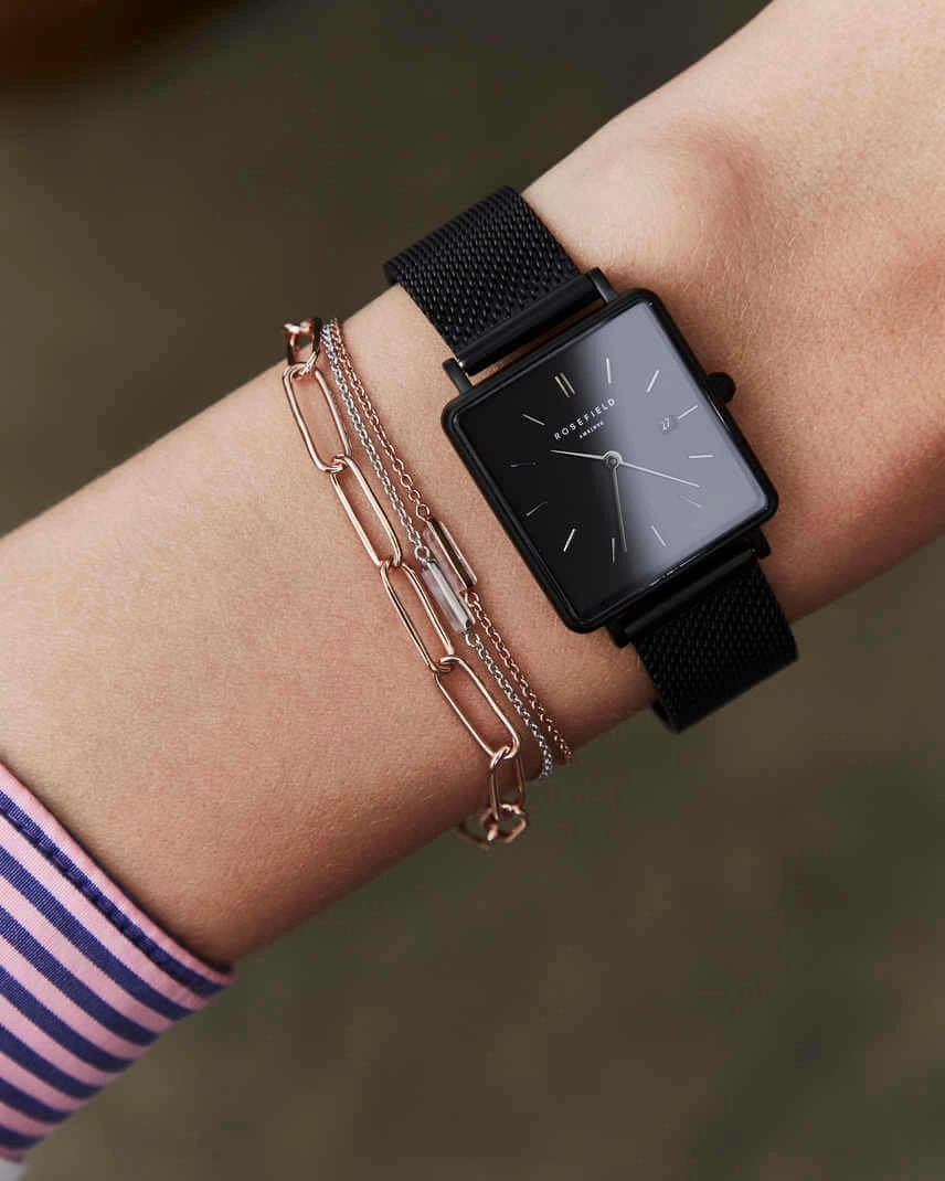 Montre Rosefield THE BOXY Noir Noir QBMB-Q04
