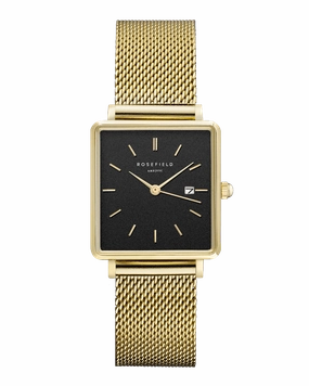 Montre Rosefield THE BOXY Noir Or Jaune QBMG-Q06