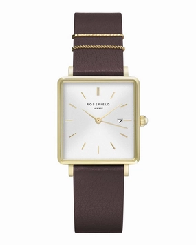 Montre Rosefield THE BOXY White Aubergine Gold Q030