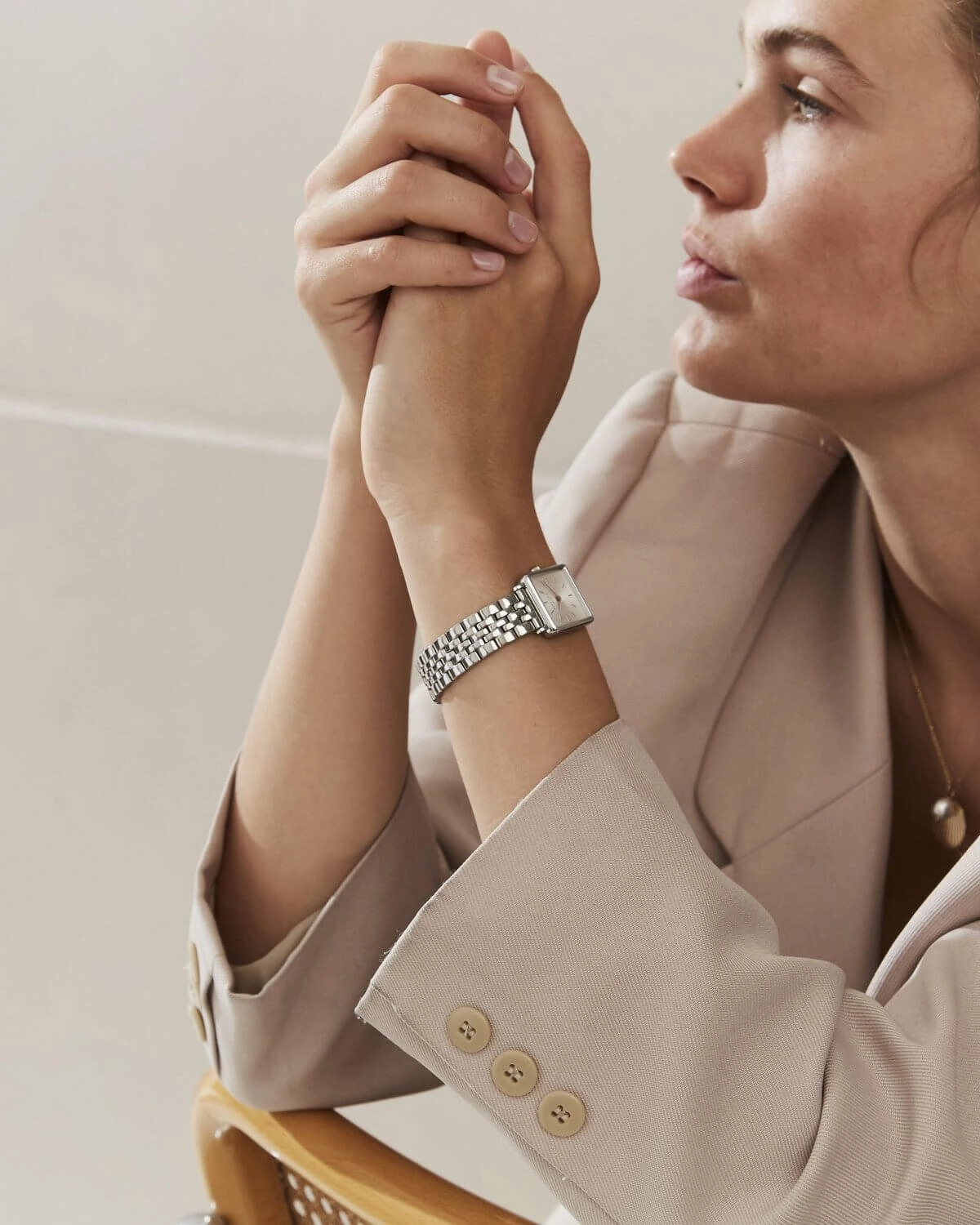 Montre Rosefield THE BOXY XS Blanc Sunray Argent Q020