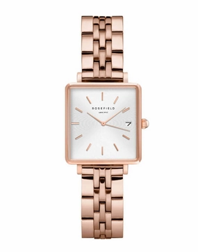 Montre Rosefield THE BOXY XS Blanc Sunray Rose Gold Q022