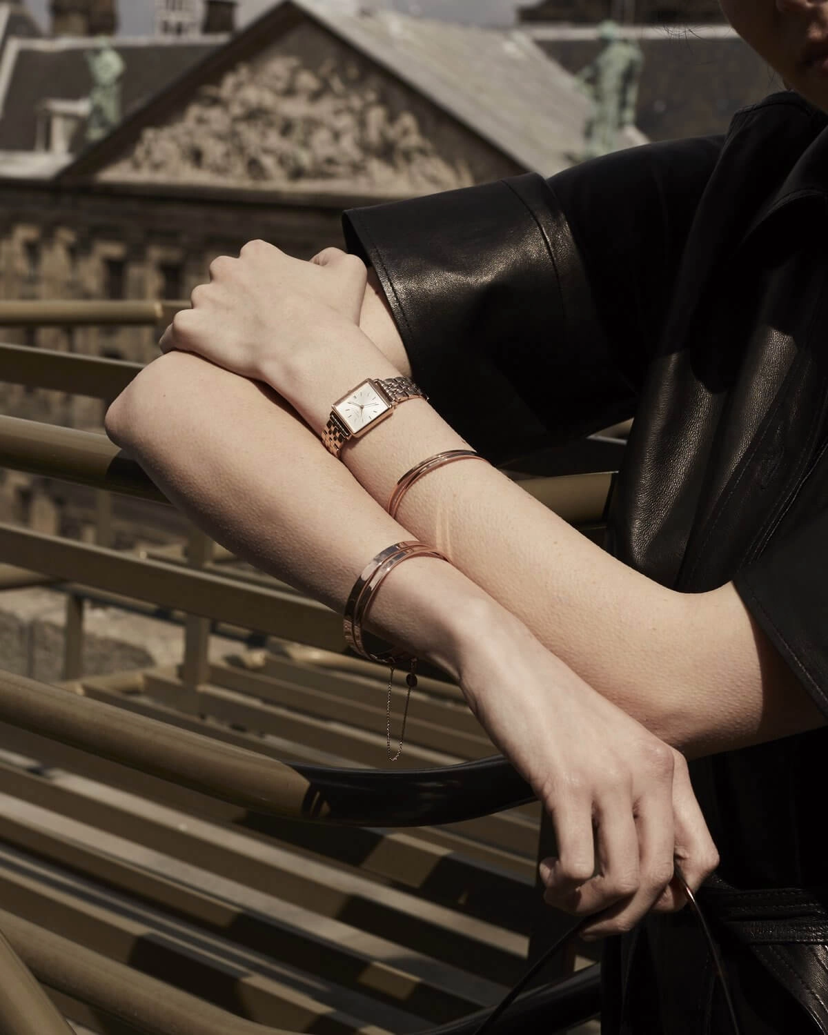 Montre Rosefield THE BOXY XS Blanc Sunray Rose Gold Q022