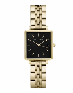 Montre Rosefield THE BOXY XS Noir Or Jaune Q025