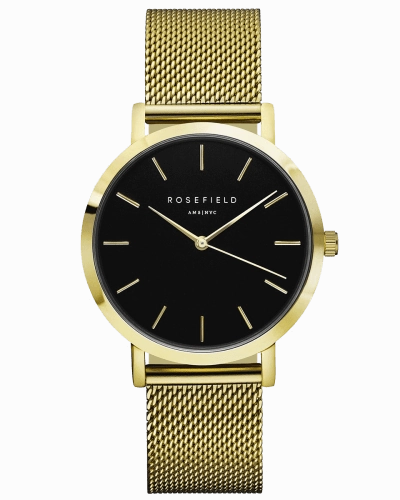 Montre Rosefield The MERCER Black Mesh Gold MBG-M46