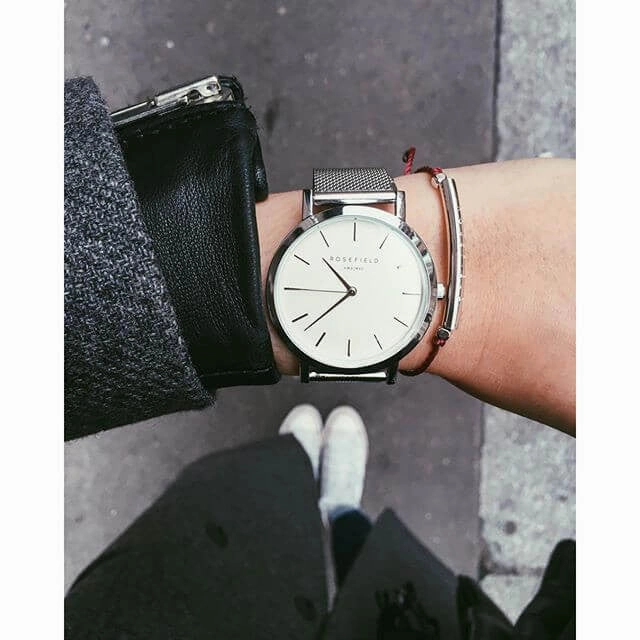 Montre Rosefield The MERCER White Silver MWS-M40