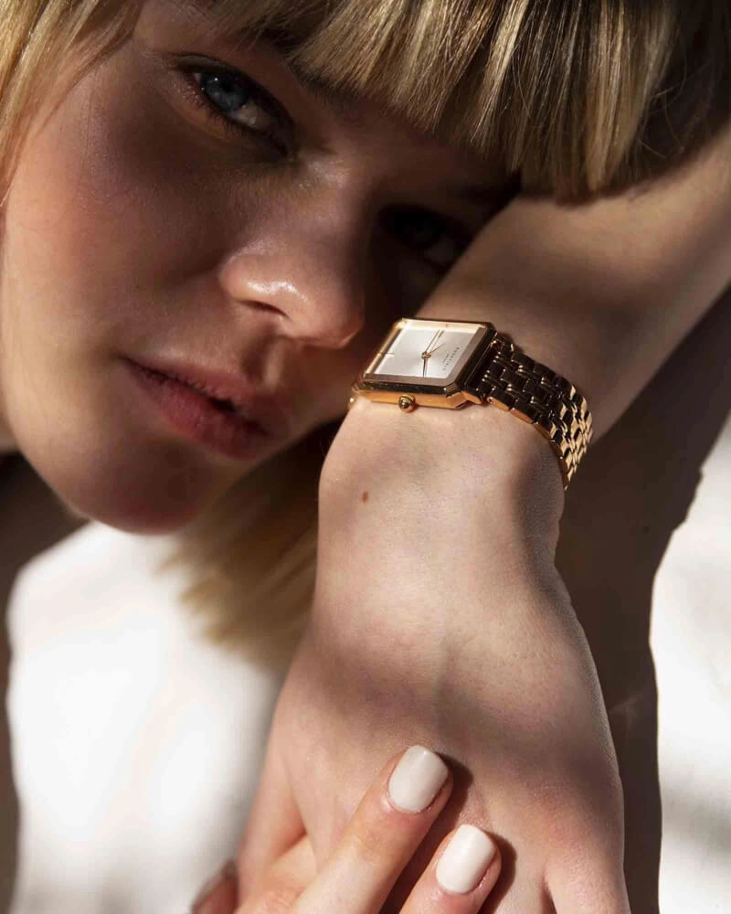 Montre Rosefield The Octagon Blanc Acier Rose Gold O42