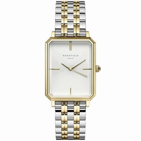 Montre Rosefield The Octagon Blanc Sunray Acier Duotone O48
