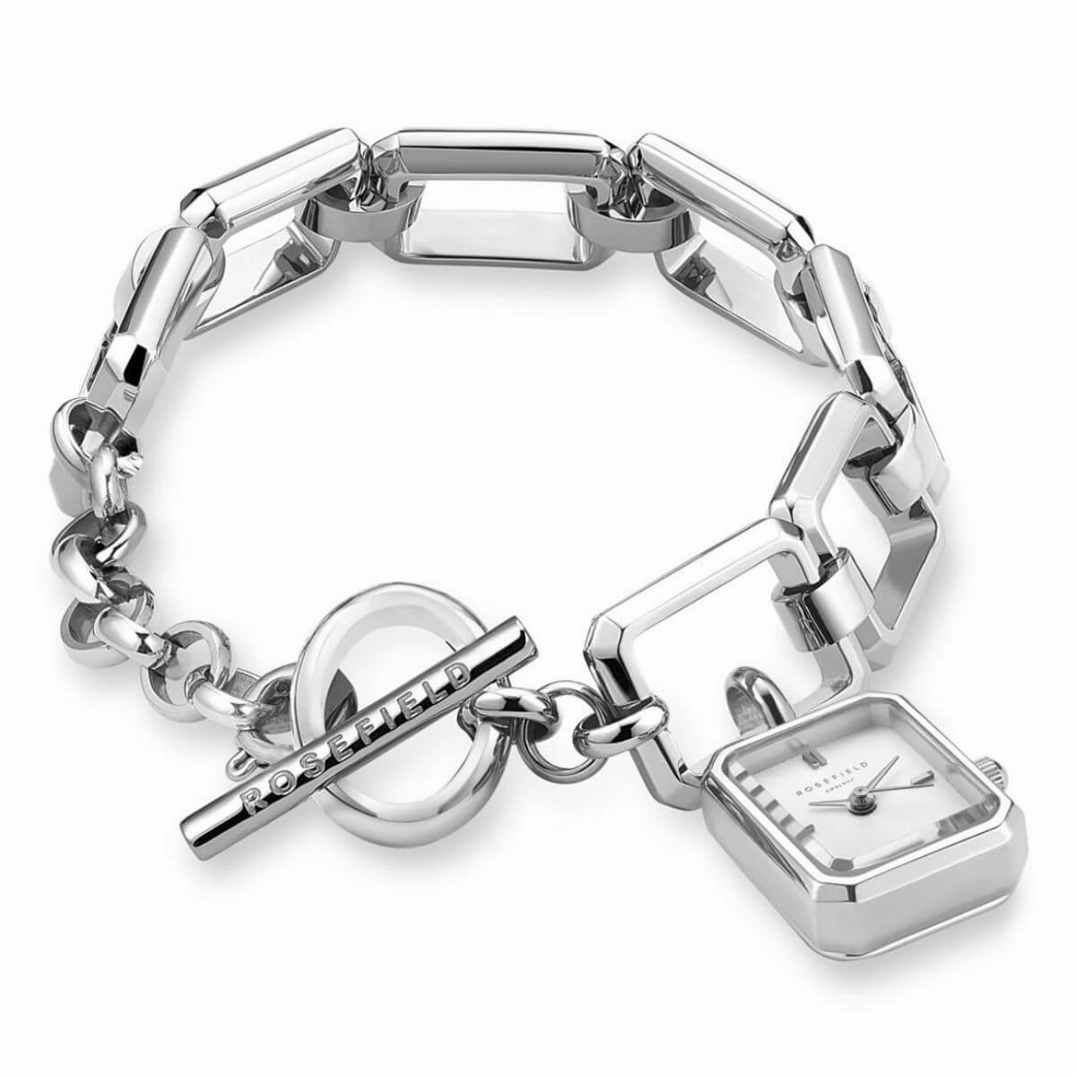 Montre Rosefield The Octagon Charm Chain Blanc Argent O53