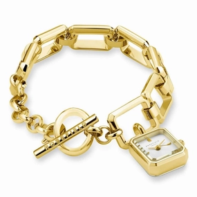 Montre Rosefield The Octagon Charm Chain Blanc Or O52
