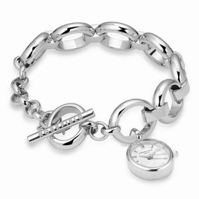 Montre Rosefield The Oval Charm Chain Blanc Argent OV14