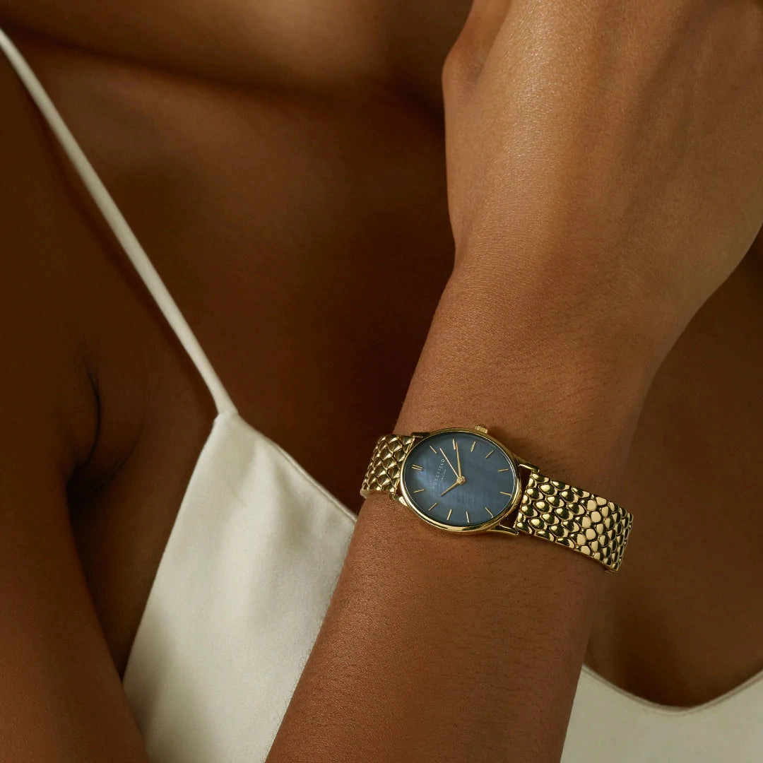 Montre Rosefield The Oval Noir Acier Or OV14