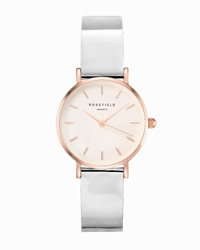 Montre Rosefield THE PREMIUM GLOSS Blanc Mtallique Or Rose SHMWR-H30