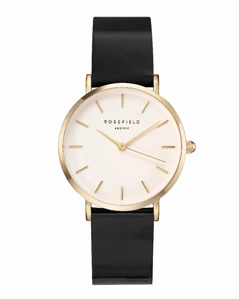 Montre Rosefield THE PREMIUM GLOSS Blanc Noir Or Jaune SHMWR-H38