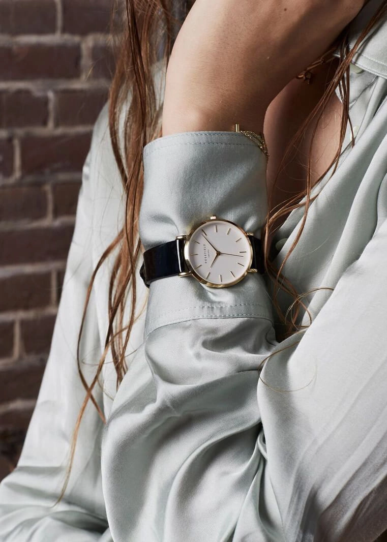 Montre Rosefield THE PREMIUM GLOSS Blanc Noir Or Jaune SHMWR-H38