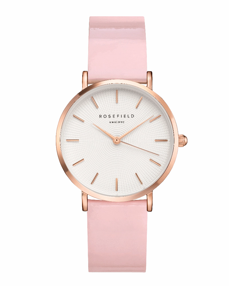 Montre Rosefield THE PREMIUM GLOSS Blanc Rose Or Rose SHPWR-H37