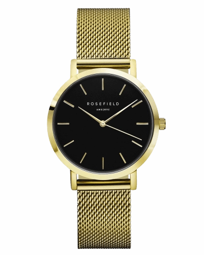 Montre Rosefield The TRIBECA Black Mesh Gold TBG-T60