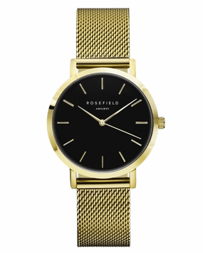 Montre Rosefield The TRIBECA Black Mesh Gold TBG-T60