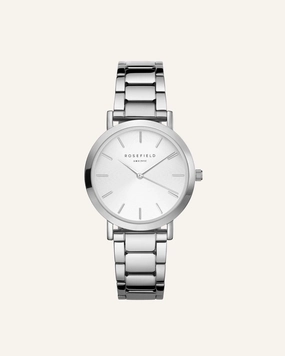 Montre Rosefield The TRIBECA Blanc Sunray Acier Argent T62