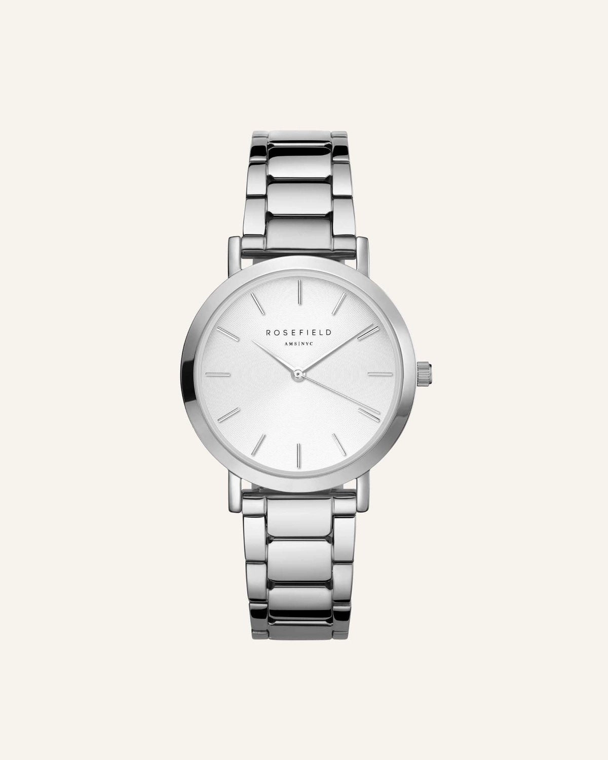 Montre Rosefield The TRIBECA Blanc Sunray Acier Argent T62