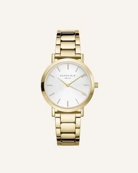 Montre Rosefield The TRIBECA Blanc Sunray Acier Or Jaune T61
