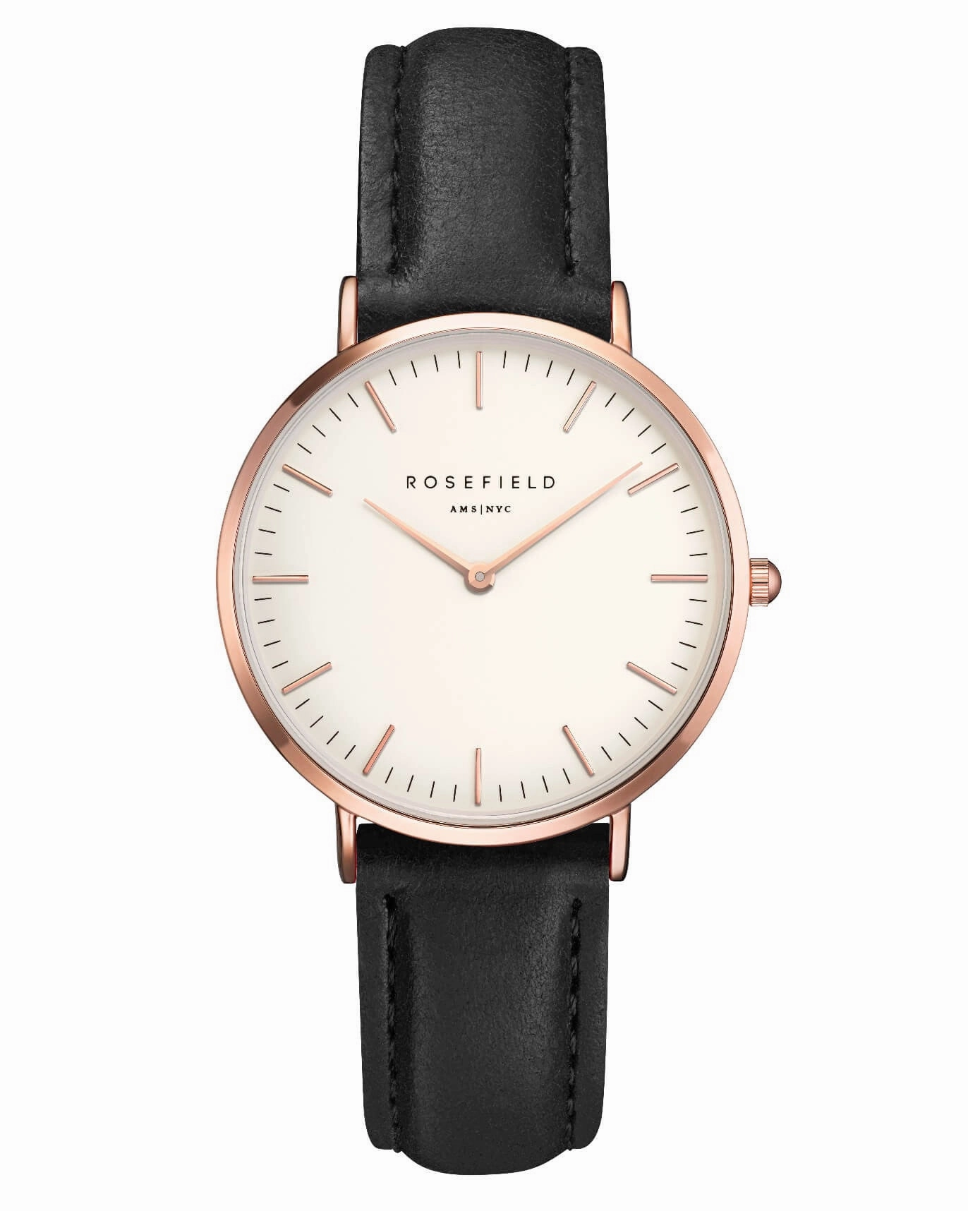 Montre Rosefield The TRIBECA White Black Rose Gold TWBLR - T53