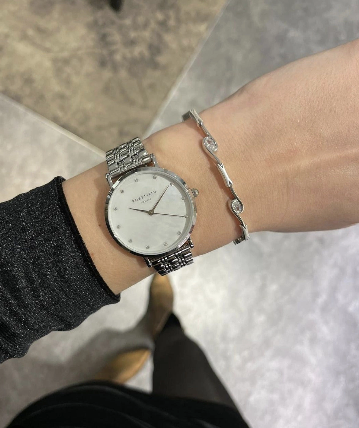 Montre Rosefield The Upper East Side Silver Crystal U32