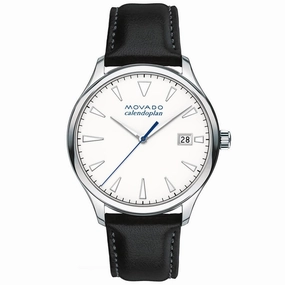 Movado Men's Quartz Watch - Heritage Series Calendoplan White Dial Strap | 3650002