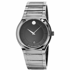 Movado Men's Quartz Watch - Quadro Black Dial Stainless Steel Bracelet | 0606478