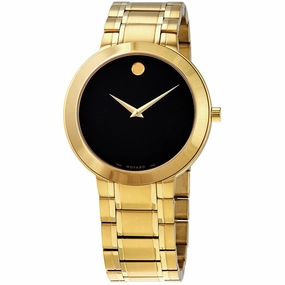 Movado Men's Quartz Watch - Stiri Black Dial Gold Tone Bracelet | 0607279