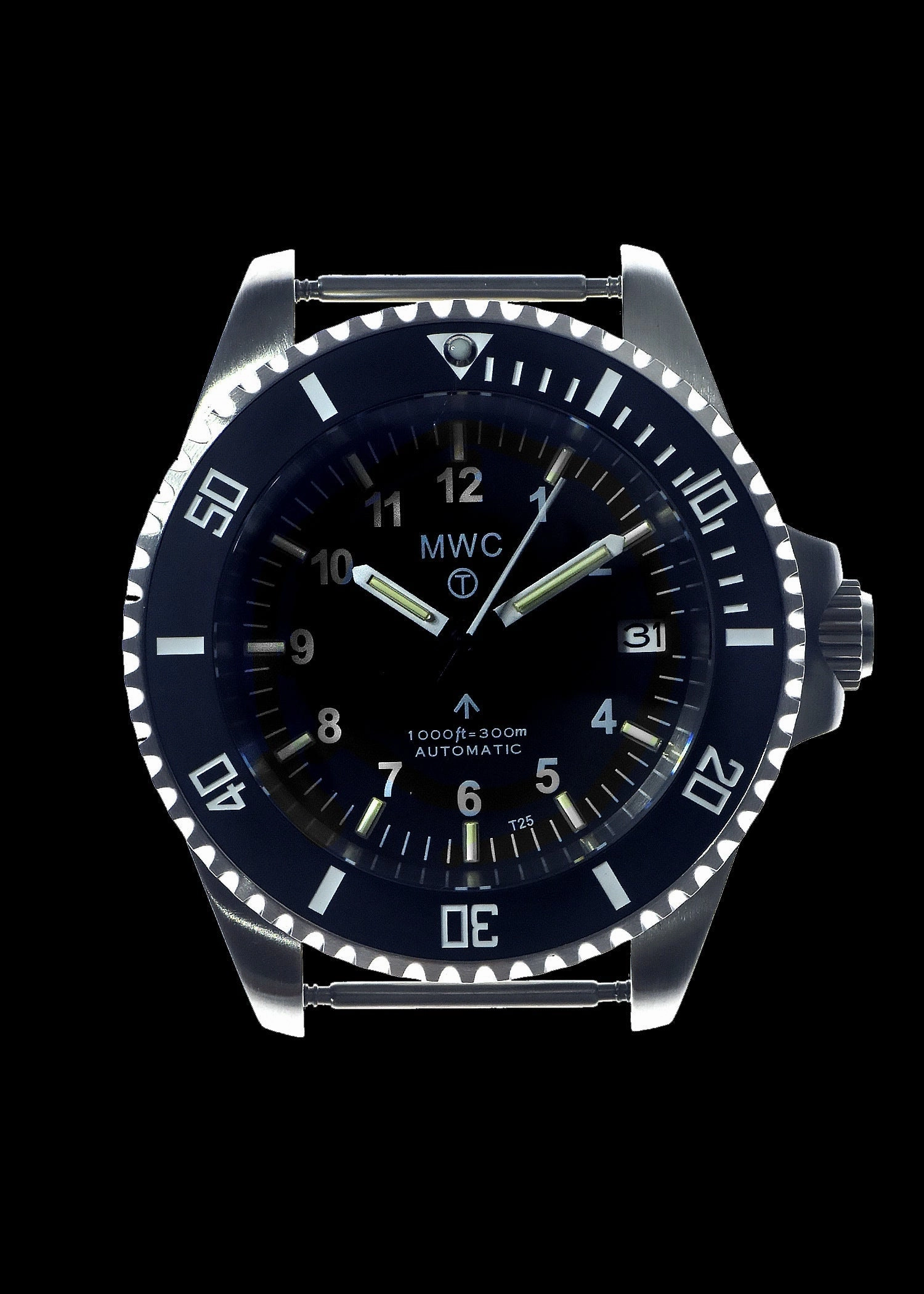 MWC 24 Jewel 300m Automatic Military Divers Watch with Tritium GTLS Illumination and Sapphire Crystal and Ceramic Bezel