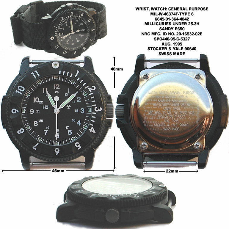 MWC P656 2025 Model PVD Tactical Series Watch with GTLS Tritium, Sapphire Crystal and Ten Year Battery Life (Non Date Version)