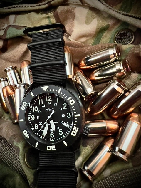 MWC "Depthmaster" Military Divers Watch C 100ATM / 3,280ft / 1000m Water Resistant, PVD Stainless Steel Case with Helium Valve (Quartz)