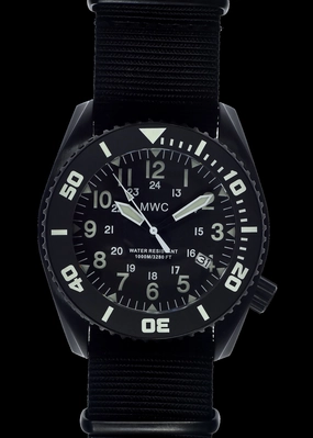 MWC "Depthmaster" Military Divers Watch C 100ATM / 3,280ft / 1000m Water Resistant, PVD Stainless Steel Case with Helium Valve (Quartz)