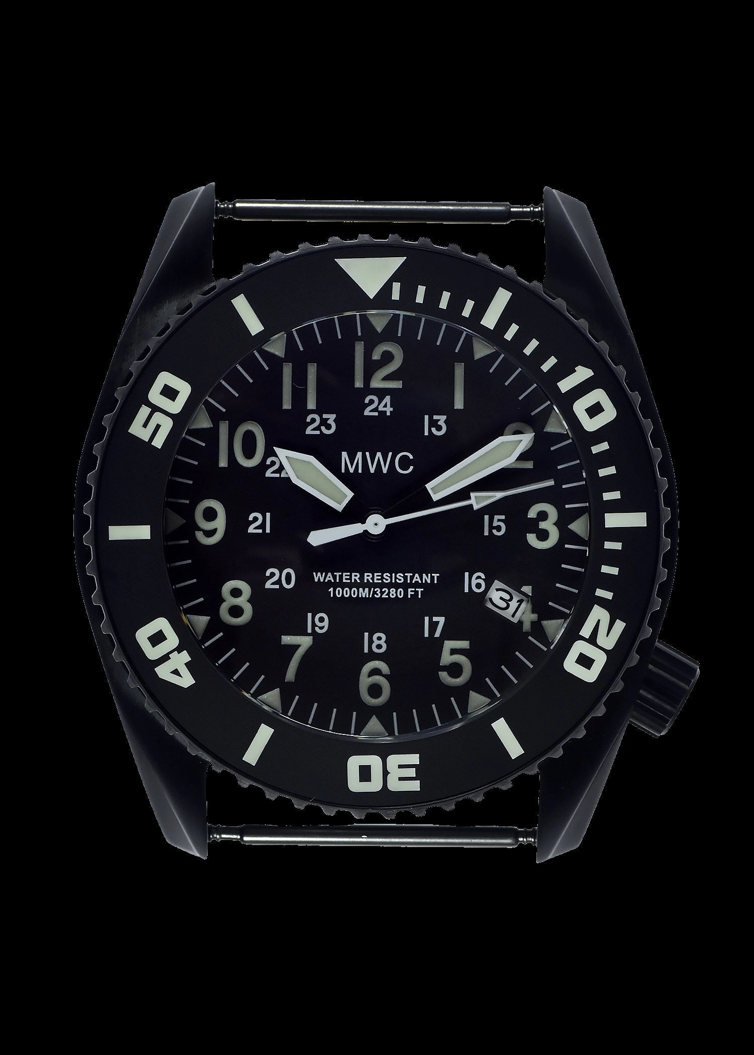 MWC "Depthmaster" Military Divers Watch C 100ATM / 3,280ft / 1000m Water Resistant, PVD Stainless Steel Case with Helium Valve (Quartz)