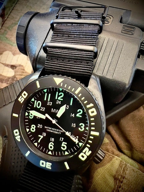 MWC "Depthmaster" Military Divers Watch C 100ATM / 3,280ft / 1000m Water Resistant, PVD Stainless Steel Case with Helium Valve (Quartz)