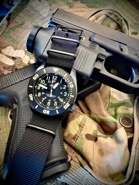 MWC "Depthmaster" Military Divers Watch C 100ATM / 3,280ft / 1000m Water Resistant, PVD Stainless Steel Case with Helium Valve (Quartz)