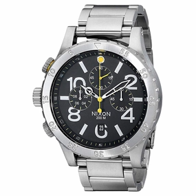 Nixon A486000 Men's 48-20 Chrono Black Dial Steel Bracelet Lefty Dive Watch