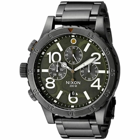 Nixon Men's Lefty Watch - 48-20 Chrono Green & Black Dial Bracelet | A4862069
